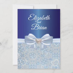 Elegante königsblaue Hochzeitseinladung Einladung