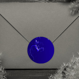 Elegante königsblaue Hochzeitssiegel für Umschläge Runder Aufkleber