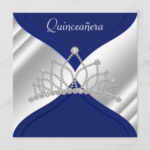 Elegante königsblaue Quinceanera-Einladungen Einladung