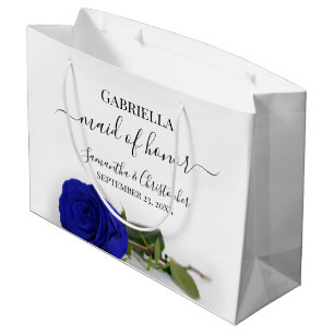 Elegante königsblaue Rose Ehrenjungfer Hochzeit Große Geschenktüte