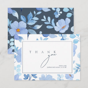 Elegante königsblaue Wildblumen-Hochzeit Danke
