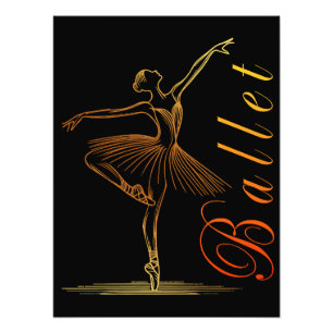 Elegante Kontur eines Darstellenden Ballerina Fotodruck
