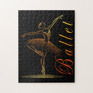 Elegante Kontur eines Darstellenden Ballerina Puzzle