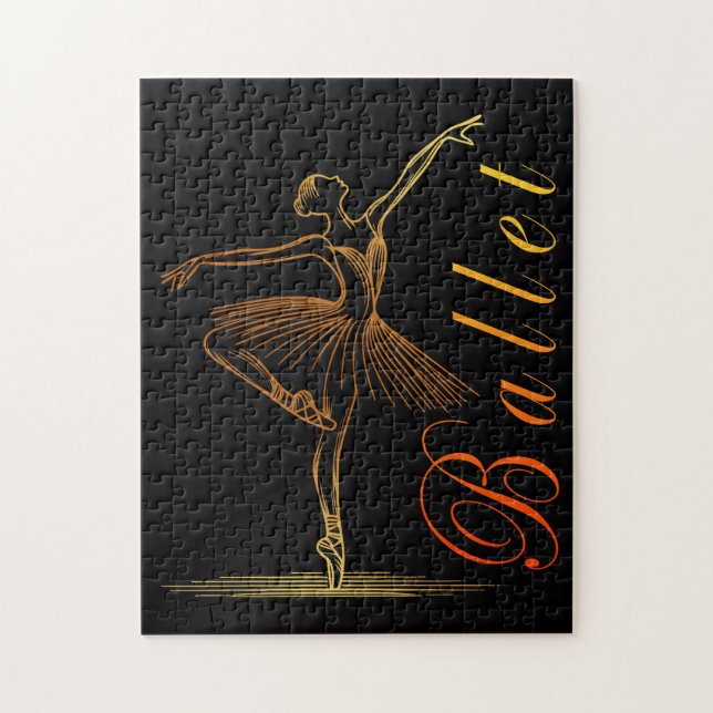 Elegante Kontur eines Darstellenden Ballerina Puzzle (Vertikal)