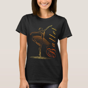 Elegante Kontur eines Darstellenden Ballerina T-Shirt