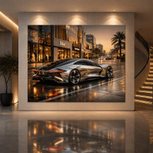 Elegante Konzept-Supercar-Wanddekoration