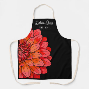 Elegante Korallen-Dahlien-Blumen-Geschäftsbranding Schürze