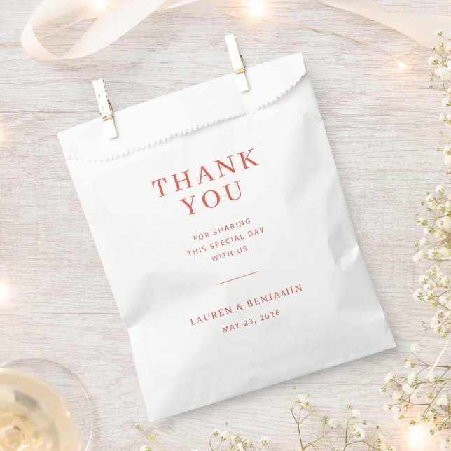 Elegante Korallen-Dankbarkeit Geschenktütchen (Ausgeschnitten)