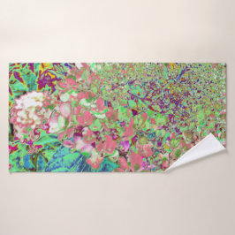 Elegante Korallen und Chartreuse Limelight Hydrang Badhandtuch Set