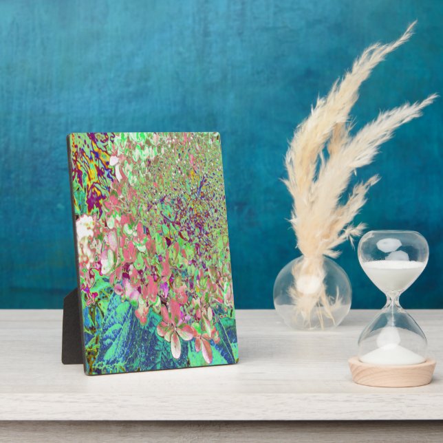 Elegante Korallen und Chartreuse Limelight Hydrang Fotoplatte (Seite)