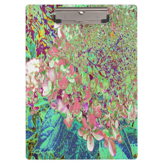 Elegante Korallen und Chartreuse Limelight Hydrang Klemmbrett (Vorderseite)