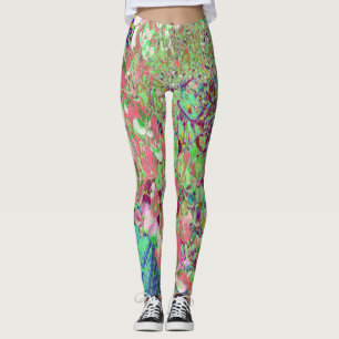 Elegante Korallen und Chartreuse Limelight Hydrang Leggings