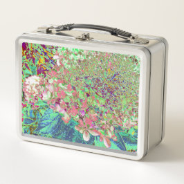 Elegante Korallen und Chartreuse Limelight Hydrang Metall Brotdose