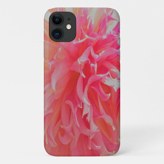 Elegante Korallen und rosa Dekorative Dahlia Case-Mate iPhone Hülle (Rückseite)