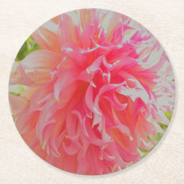 Elegante Korallen und rosa Dekorative Dahlia Runder Pappuntersetzer