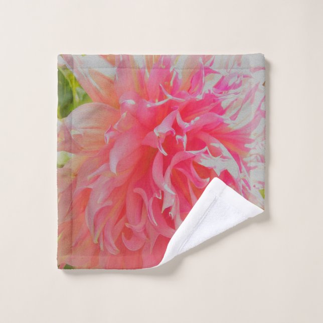 Elegante Korallen und rosa Dekorative Dahlia Waschlappen (Waschlappen)