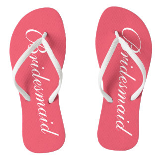 Elegante Korallenhochzeit-Flip-Flops für Brautmädc Flip Flops