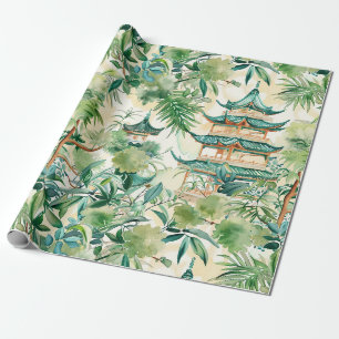 Elegante Korallenpagode-Salbei-Botanik Geschenkpapier