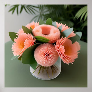 Elegante Korallenrosen Poster