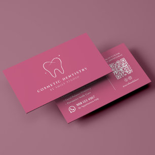 Elegante kosmetische Zahnarztpraxis Pink Zahnklini Visitenkarte