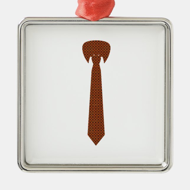 Elegante Krawatte Silbernes Ornament (Vorne)