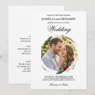 Elegante Kreisfoto-Hochzeitskarten  Einladung