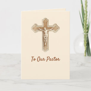 Elegante Kreuz-Pfarrer-Dankeskarten Karte
