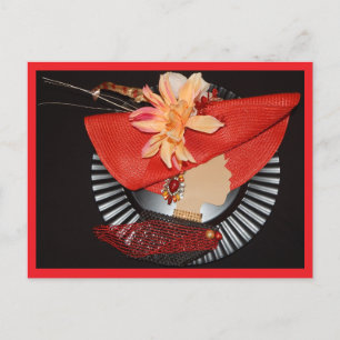 ELEGANTE KRONEN -ROT / SCHWARZ POSTKARTE