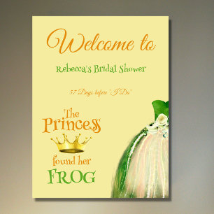 Elegante Kronprinzessin Frosch-Brautparty Begrüßun Poster