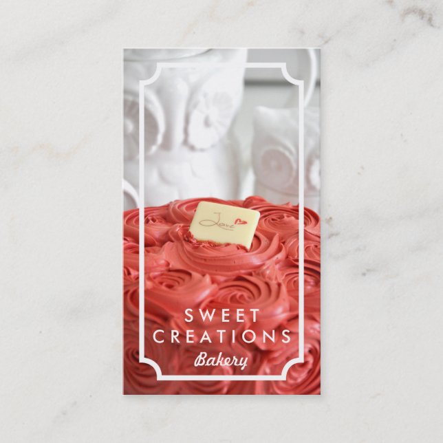 Elegante Kuchen-Bäckerei-Visitenkarten Visitenkarte (Vorderseite)