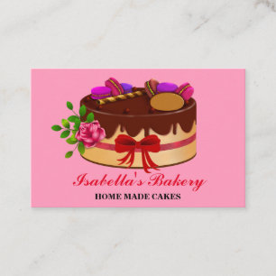 Elegante Kuchen und Blume Bäckerei Zuhause Visitenkarte