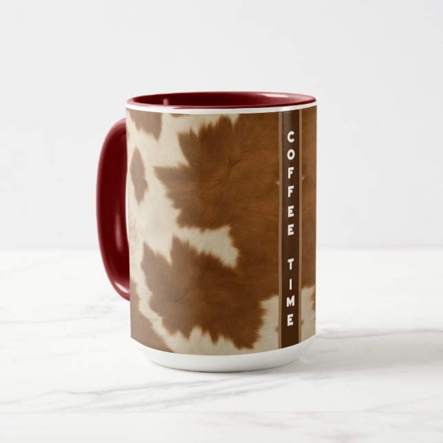 Elegante Kuh Imitate Leather Trendy Collection Tasse (Vorderseite Links)