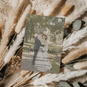 Elegante kühne elegante Schrift Hochzeitsfoto Save The Date
