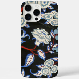 ELEGANTE KUNST-DECO-FLORALE, BLAUE WEISSE ROSEN IN iPhone 16 PRO MAX HÜLLE