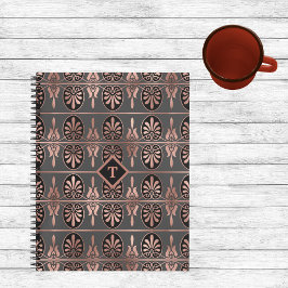 Elegante Kunst-Déco in Kupfer und Schwarz Notizbuch