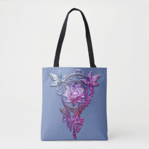 Elegante Kunst nouveau Singrünrosa-Blumenjuwel