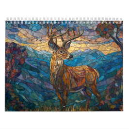Elegante Kunst | Tiffany Stil Buntglas Wand Kalender