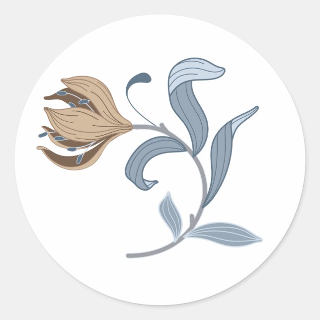 Elegante Kunst und Handwerk Blume Runder Aufkleber (Vorderseite)