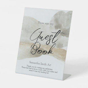Elegante Kunstausstellung Gästebuchsignatur Sockelschild