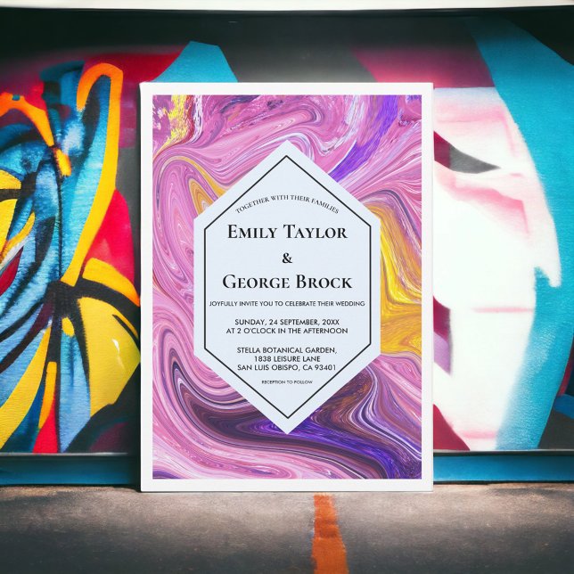 Elegante Kunstgalaxie Abstrakte Kunst Hochzeit Einladung (Von Creator hochgeladen)