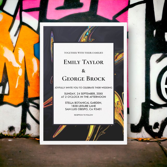 Elegante Künstlerische Abstrakt Moderne Minimal Ch Einladung (Von Creator hochgeladen)