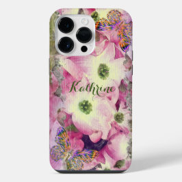 Elegante Künstlerische Blumenmotive iPhone 14 Pro Max Hülle