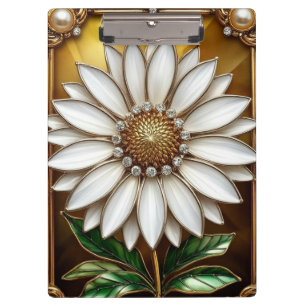Elegante Kunstwerke aus Buntglas mit Blumenmotiv Klemmbrett