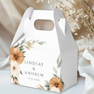 Elegante Kupfer-Erde-Botanik Weiße Hochzeit Geschenkschachtel