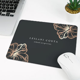 Elegante Kupfer-Hibiskus-Blume Mousepad