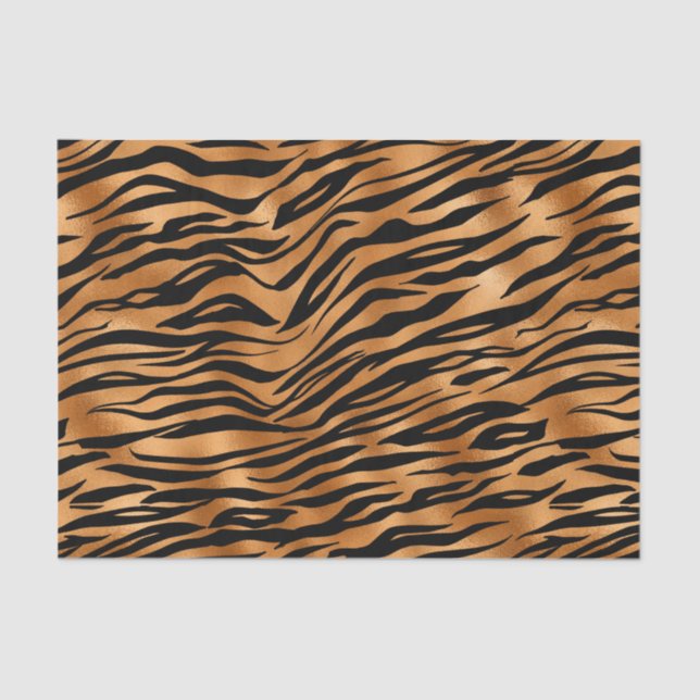 Elegante Kupfer Tiger Animal Print Seidenpapier (Vorderseite)