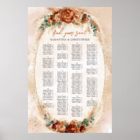 Elegante Kupfer- und Bordeaux-Blume Alphabetisch