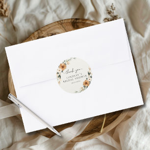 Elegante Kupfer- und erdige Beige-Brautparty Runder Aufkleber