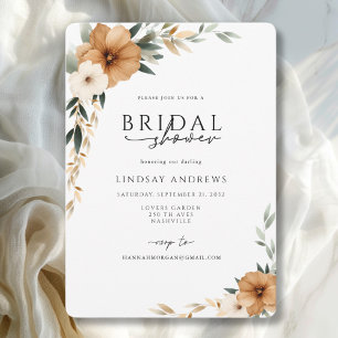 Elegante Kupfer- und erdige botanische Brautparty Einladung