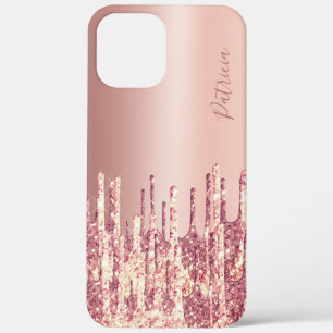 Elegante Kupfergold-Glitzer-Rose Tropfen Case-Mate iPhone Hülle